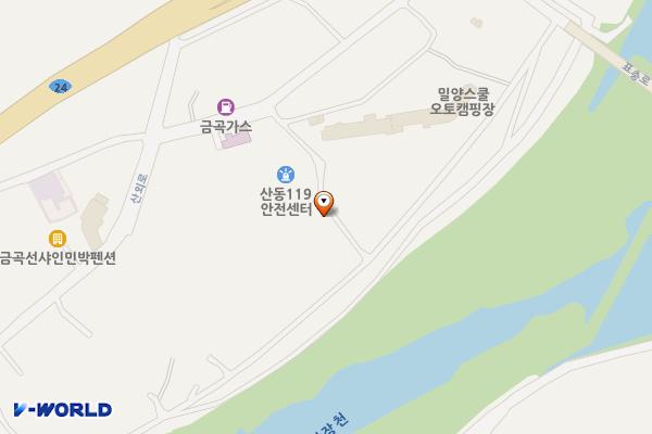 산동119지역대 위치 지도 — 경상남도 밀양시 산외면 단산길 2-7
