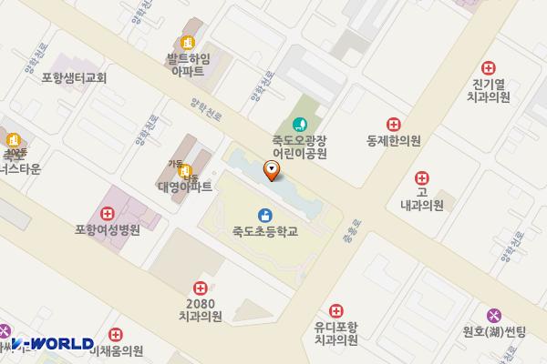 죽도동 노상12 위치 지도 — 경상북도 포항시 북구 중흥로 195