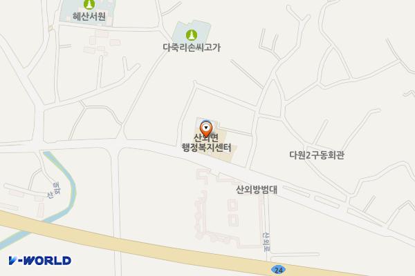 산외면행정복지센터 위치 지도 — 경상남도 밀양시 산외면 다죽리 217-3