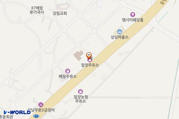 밀양주유소 위치 지도 — 경상남도 밀양시 상남면 밀양대로 1481