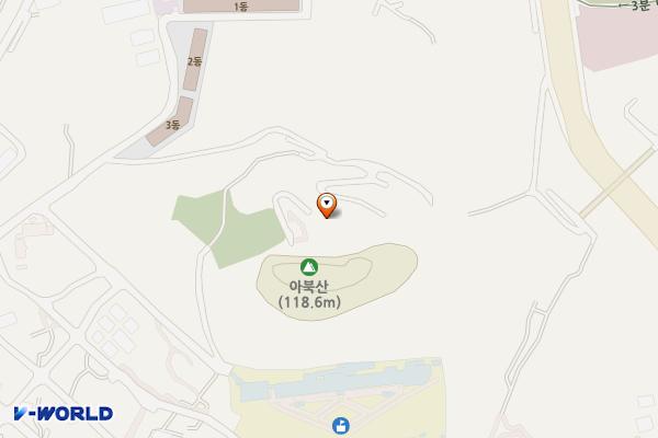 아북산공원 이동식화장실 위치 지도 — 경상남도 밀양시 내이중앙2길 15-30