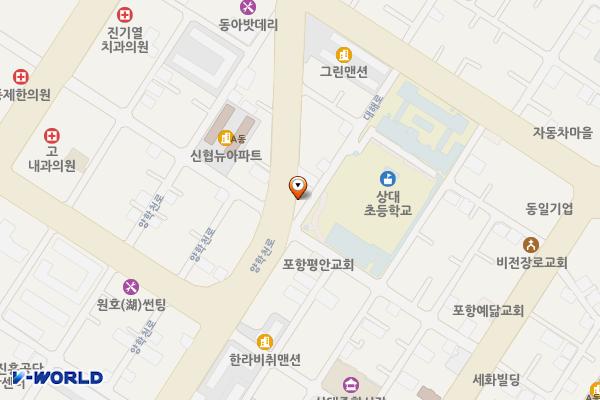 죽도동 노상7 위치 지도 — 경상북도 포항시 북구 양학천로90