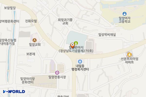 밀양관아 위치 지도 — 경상남도 밀양시 내일동 376-1