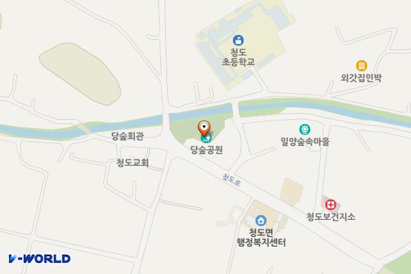 당숲공원 화장실 위치 지도 — 경상남도 밀양시 청도면 청도로 93-1