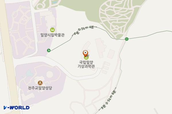 국립밀양기상과학관 위치 지도 — 경상남도 밀양시 밀양대공원로 84