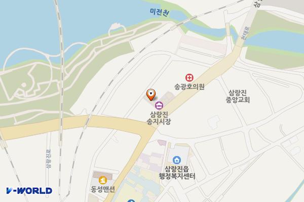 송지시장 위치 지도 — 경상남도 밀양시 외송3길 8-1