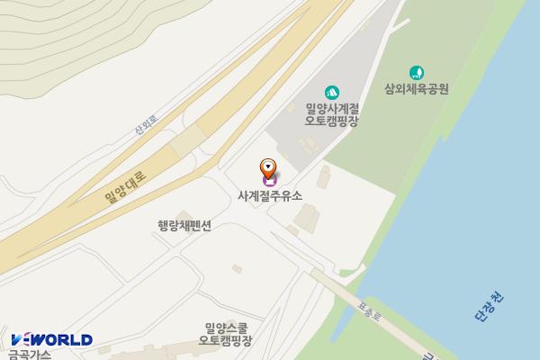 사계절주유소 위치 지도 — 경상남도 밀양시 산외면 표충로9