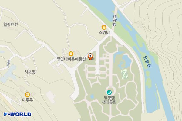 밀양댐생태공원 위치 지도 — 경상남도 밀양시 단장면 고례2길 73
