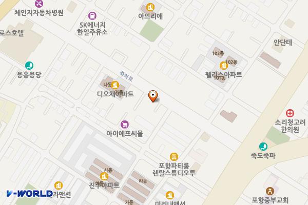 죽도동 노상4 위치 지도 — 경상북도 포항시 북구 죽파로 32