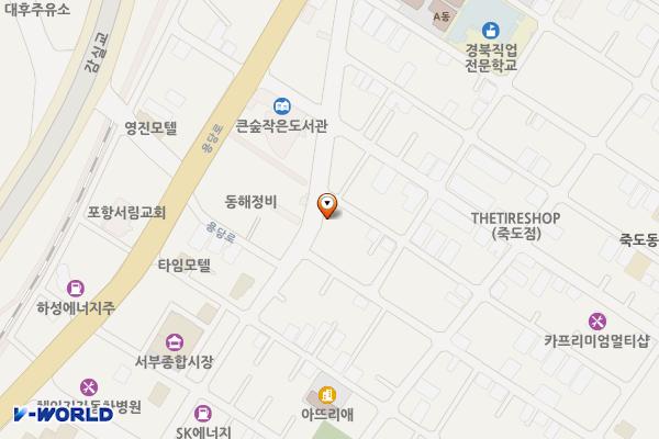 죽도동 노상2 위치 지도 — 경상북도 포항시 북구 칠성천길26