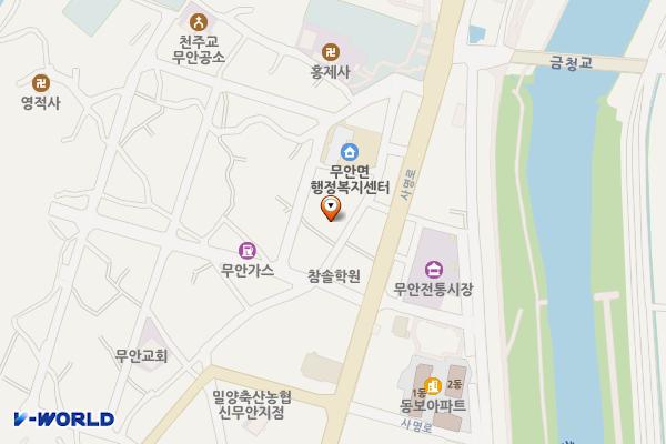 무안면복지센터(청소년관) 화장실 위치 지도 — 경상남도 밀양시 무안면 동부1길 5