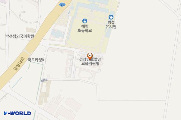 밀양교육지원청 위치 지도 — 경상남도 밀양시 상남면 밀양대로 1522