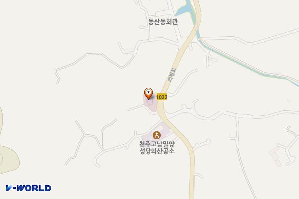 동산보건진료소 위치 지도 — 경상남도 밀양시 상남면 외평로 185
