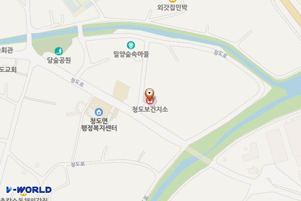 청도면보건지소 위치 지도 — 경상남도 밀양시 청도면 청도로 105-4