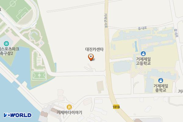 스포츠파크 풋살장 위치 지도 — 경상남도 거제시 거제면 거제남서로 3485-17, 거제국민체육센터