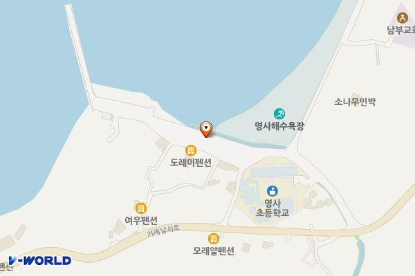 명사해수욕장 주차장 위치 지도 — 경상남도 거제시 남부면 명사길 18