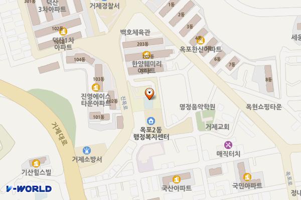 옥포도서관 1층 위치 지도 — 경상남도 거제시 진목로 20, 거제시립옥포도서관 (옥포동)