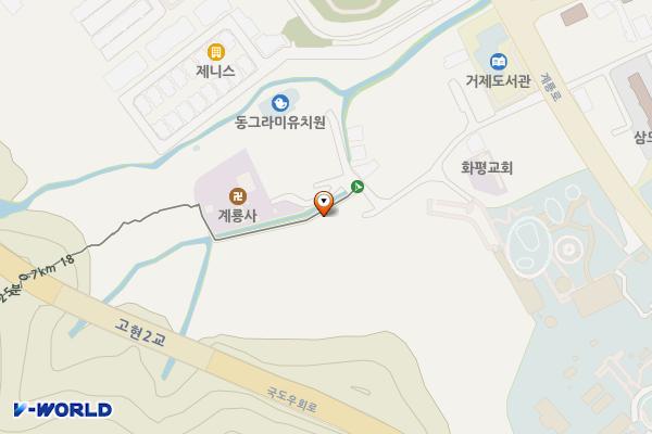 계룡산등산로(절) 위치 지도 — 경상남도 거제시 계룡로7길 27 (고현동)