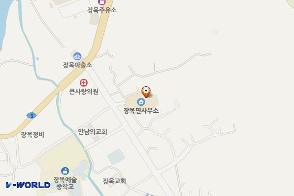 장목면사무소 1층 위치 지도 — 경상남도 거제시 장목면 장동1길 46-1, 장목면사무소