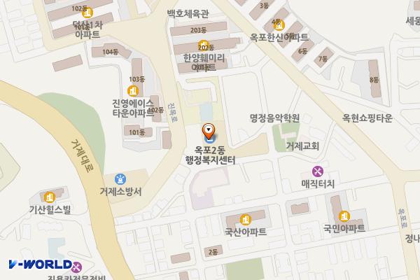 옥포2동주민센터 1층 위치 지도 — 경상남도 거제시 옥포로25길 20, 옥포2동주민센터 (옥포동)