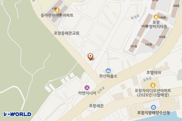 중앙동 노상2 위치 지도 — 경상북도 포항시 북구 아호로 10