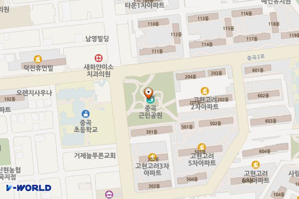 중곡근린공원 위치 지도 — 경상남도 거제시 고현동 1048