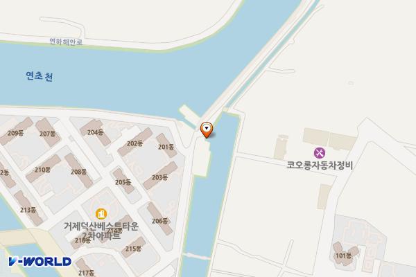 수월배수펌프장 위치 지도 — 경상남도 거제시 연초면 중곡2로 117