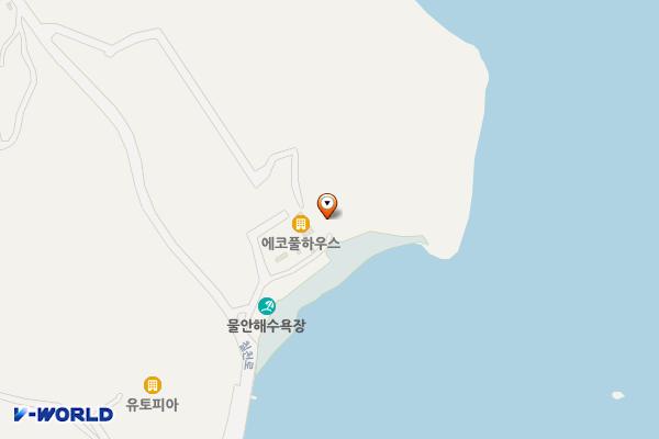 물안해수욕장 위치 지도 — 경상남도 거제시 하청면 칠천로 973-15