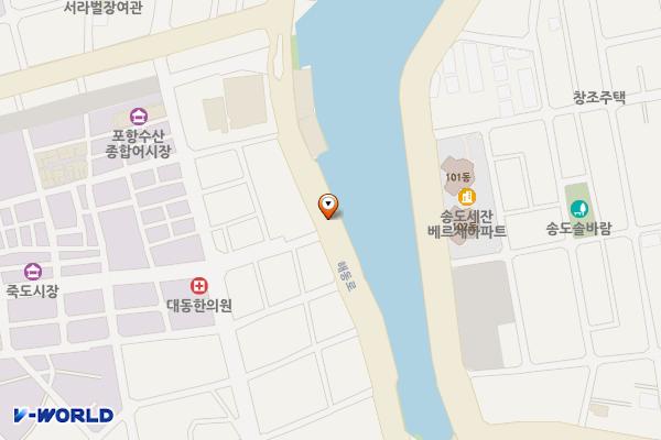 죽도어시장 앞 노상 위치 지도 — 경상북도 포항시 북구 죽도동 556-198