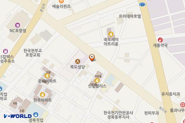 시내노상 8구역 위치 지도 — 경상북도 포항시 북구 죽도로22