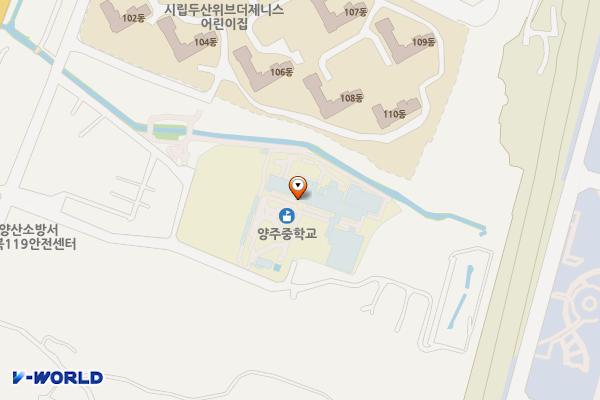 양주중학교 위치 지도 — 경상남도 양산시 상북면 양주마을2길18