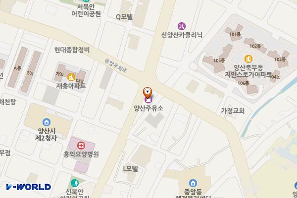 양산주유소 위치 지도 — 경남 양산시 중앙로 192 (북부동)