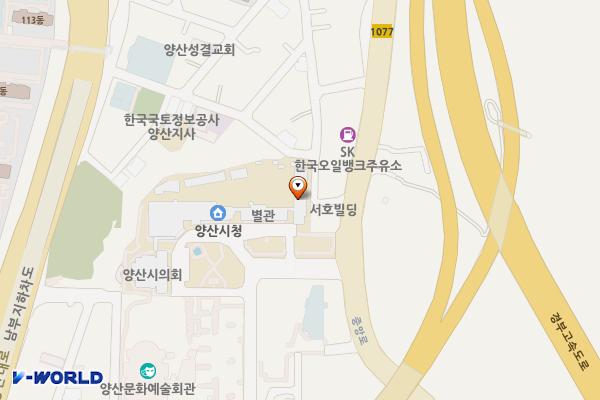 양산시의회 위치 지도 — 경남 양산시 중앙로 39
