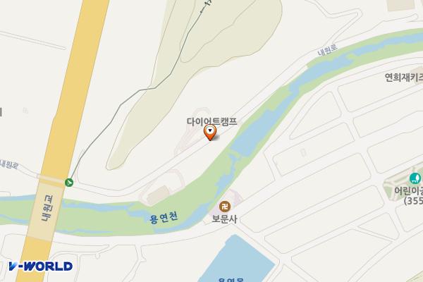 내원사3(길목쉼터) 위치 지도 — 하북면 용연리576