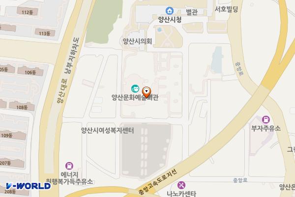 양산문화예술회관 위치 지도 — 양산시 중앙로 39-1