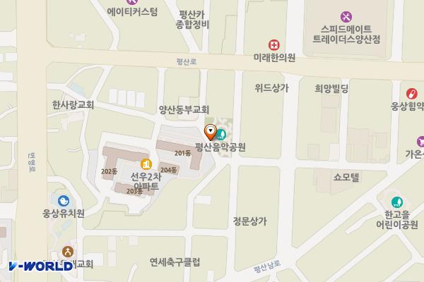 평산음악공원 위치 지도 — 경상남도 양산시 평산7길 11 (평산동)