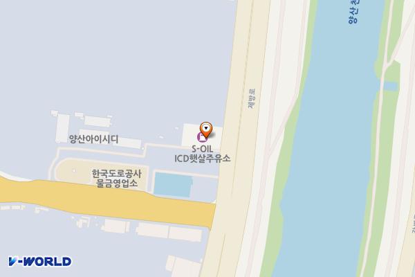 아이시디햇살주유소화장실 위치 지도 — 경남 양산시 물금읍 제방로 229 (증산리, (주)아이시디주유소)