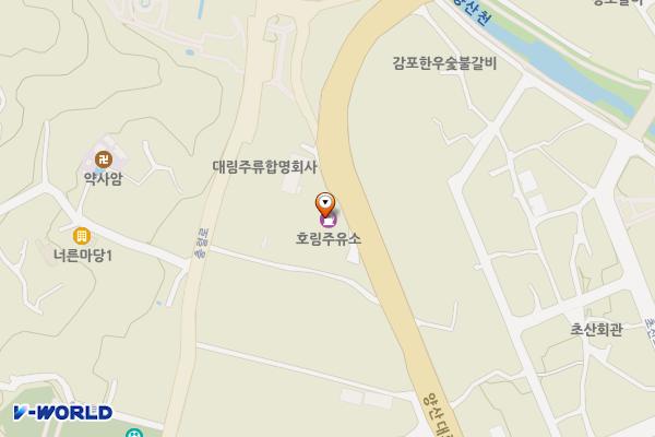 호림주유소 화장실 위치 지도 — 경남 양산시 하북면 양산대로 2525 (초산리, 호림오일뱅크)
