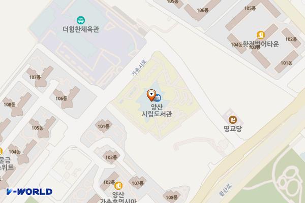 중앙도서관 위치 지도 — 경상남도 양산시 물금읍 청룡로 11