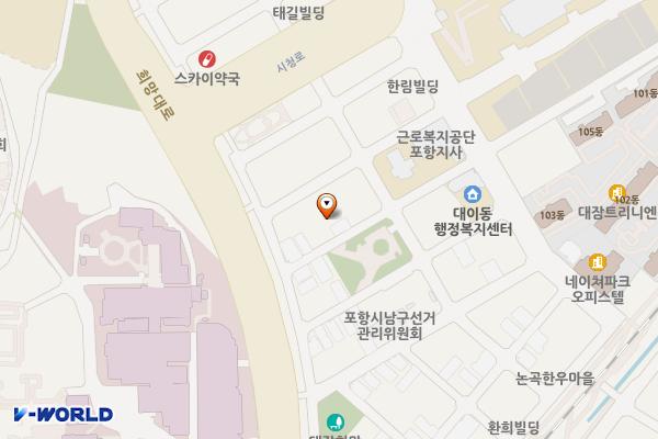유료주차장 위치 지도 — 경상북도 포항시 남구 대이로 25번길 15