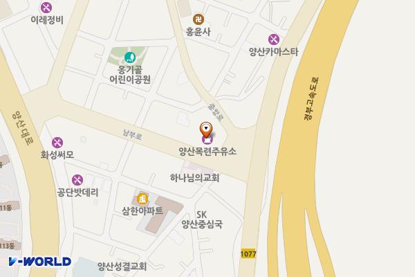 양산목련주유소화장실 위치 지도 — 경남 양산시 남부로 29 (남부동)