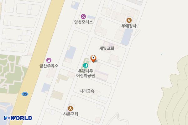 금산은행나무 어린이공원 위치 지도 — 경상남도 양산시 동면 금산5길 48-8