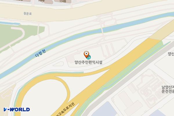양산주민편익시설 위치 지도 — 경남 양산시 동면 강변로 264-1