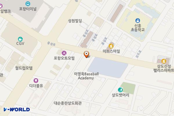 유료주차장 위치 지도 — 경상북도 포항시 남구 중섬로 66