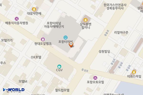 터미널유료주차장 위치 지도 — 경상북도 포항시 남구 중흥로 85
