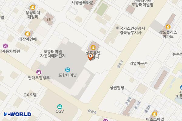 신터미널유료주차장 위치 지도 — 경상북도 포항시 남구 중흥로 93