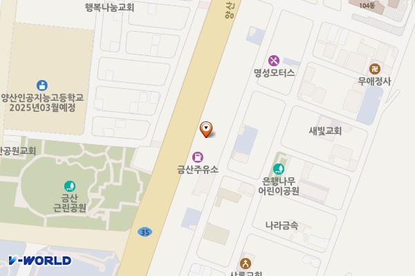 대양석유(주) 양산스마일주유소 위치 지도 — 경남 양산시 동면 양산대로 414 (금산리, 대양석유(주)(SK))