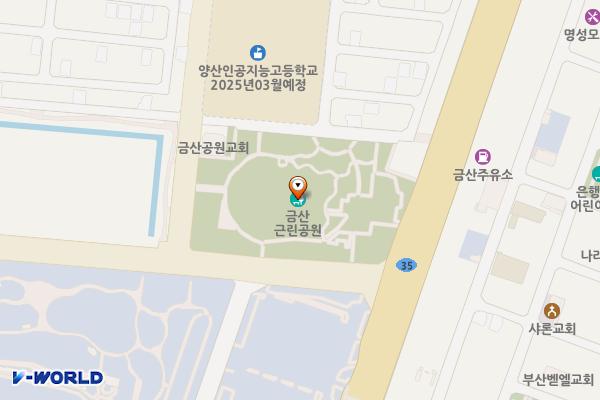 수질정화공원 공연장 위치 지도 — 경남 양산시 동면 금산리 1460-2