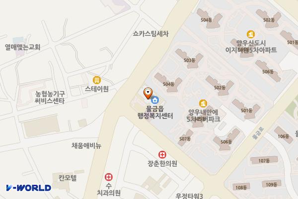 물금읍행정복지센터 위치 지도 — 경상남도 양산시 물금읍 황산로 384, 물금읍사무소