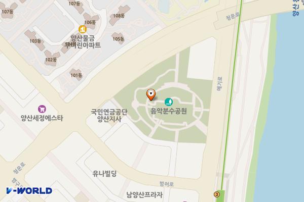 음악분수공원 위치 지도 — 경상남도 양산시 물금읍 메기로 399